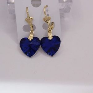 Earrings blue color Gold-plated